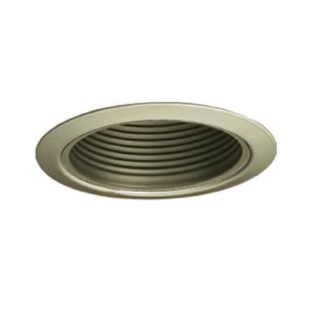 Gorgeousglow Aperture Line Voltage Trim Recessed Light, Metal Step Baffle, All Satin Chrome Finish 5 in. GO899715