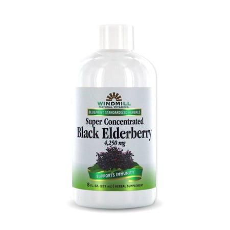 Windmill Black Elderberry Syrup, 4250mg, 237mL 03504600786