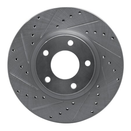 Dynamic Friction Co DFC Brake Rotor - Drilled and Slotted - Silver 631-80065L