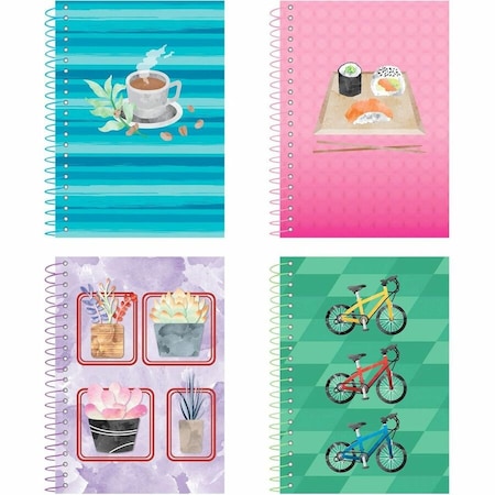 Roaring Springs Lifenotes Notebook- College Rule- 7 x 5- 80 Sheets- - Assorted Covers, 4PK 12531