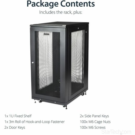 Startech.Com 24U Server Rack Cabinet 2-30in w/Casters RK2433BKM