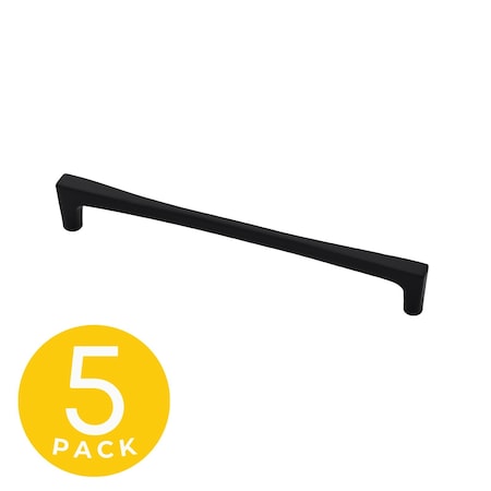Sapphire Comet Series 7-1/2 in. 192 mm Center-to-Center Modern Black Cabinet Hardware Handle/Pull, 5PK SP-2075-192-BK-5