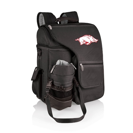 Picnic Time Family Of Brands NCAA Arkansas Razorbacks Turismo Backpack Cooler with Water Bottle CarrierBlack 641-00-175-034-0