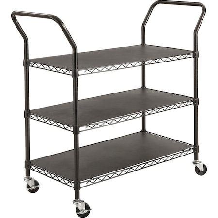 Safco Wire Utility Cart 3 Shelf 5338BL