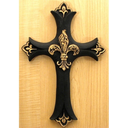 Esteras Tikar Cast Iron Fleur De Lis Cross, Medium - Black ES1803092