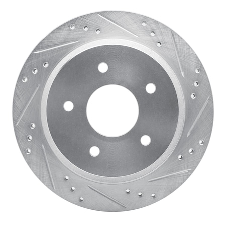 Dynamic Friction Co DFC Brake Rotor - Drilled and Slotted - Silver 631-48035R