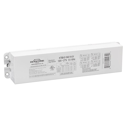 Keystone Electronic Sign Ballast, 10-40 Feet, 1-4 Lamps, 120-277V, Revised Wiring KTSB-E-1040-14-UV /A