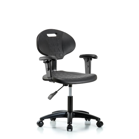 Blue Ridge Ergonomics Desk Chair Erie Desk Chair, AA, Casters, Adjustable Arms, 17" to 22" Height, Black; Blue BR-TPDHCH-RG-A1-RC