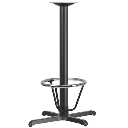Flash Furniture Beverly 23.5'' x 29.5'' Restaurant Table X-Base with 3'' Dia. Bar Height Column and Foot Ring XU-T2230-BAR-3CFR-GG