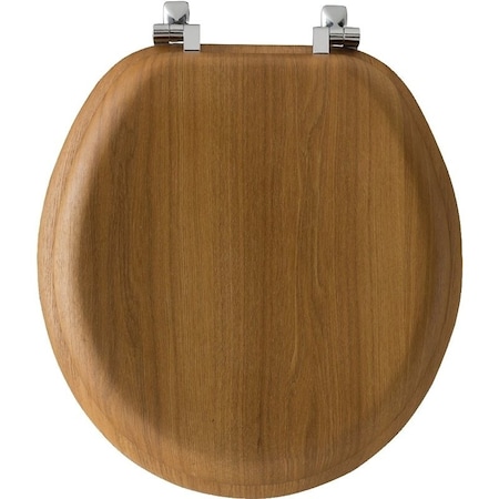 Mayfair Toilet Seat, Round, Wood Veneer, Natural Oak 9601CP378