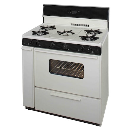 Premier Gas Range, Electronic Spark, 5 Open Burners, 36 inW x 46 inH x 26 inD, 3.91 cu. ft. Oven, Black 805757