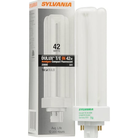Ledvance/ Sylvania DULUX 42W triple CF amalgam lamp w/ 4-pin base, integral EOL, 4100K color temperature, 82 CRI CF42DT/E/IN/841/ECO/20890