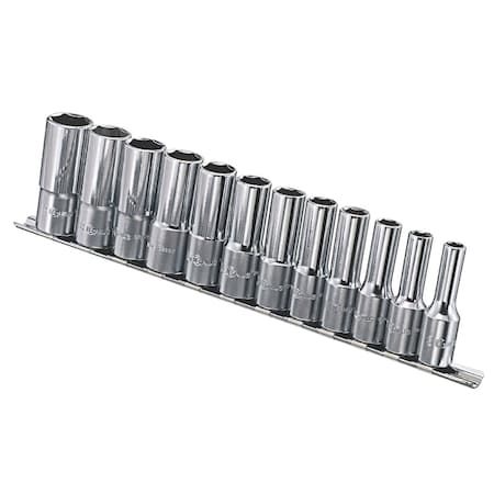 Genius Tools 12PC 3/8in Dr. Metric Deep Hand Socket Set GD-312M