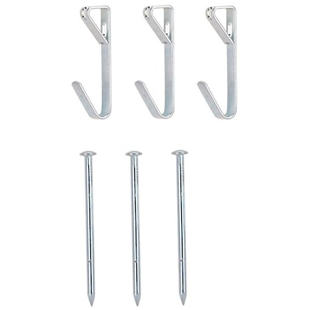 Prosource Picture Hanger, 50 lb, Steel, Zinc, Zinc, Nail-In Mounting PH-121050-PS