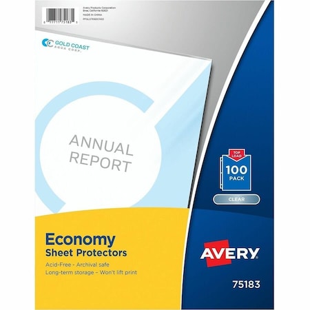 Avery Clear Economy Sheet Protectors, T, PK100 75183
