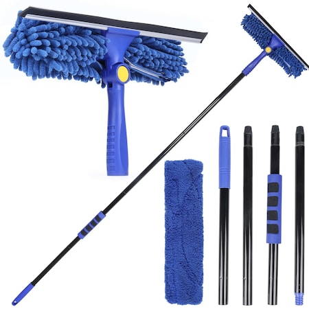 Bison Life 2-in-1 Window Squeegee Kit with 60" Extension Pole, 2 Sleeves, Glass Cleaning Tool Combo BLZ-EXHSQ-SET-5-1