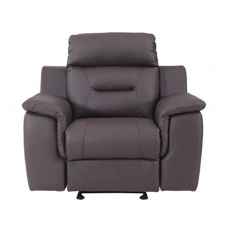 Homeroots 41" Brown Fascinating Leather Reclining Chair 329543