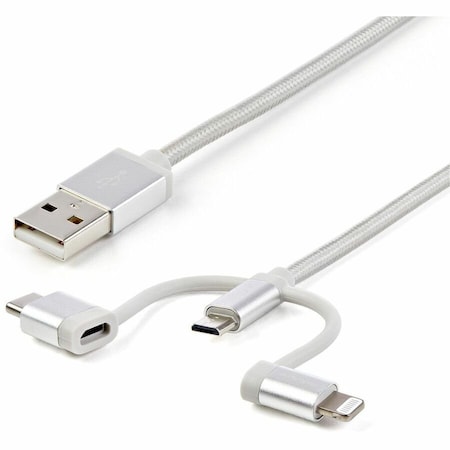 Startech.Com 6FT (1.8M) USB MULTI-CHARGING CABLE, USB-A TO LIGHTNING/USB-C/MICRO-USB, APPLE M LTCUB6GR