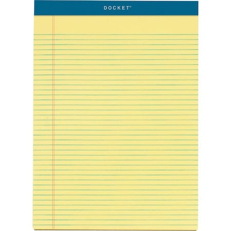 Tops Business Forms TOPS, DOUBLE DOCKET RULED PADS, NARROW RULE, 8.5 X 11.75, CANARY, 6PK 63376