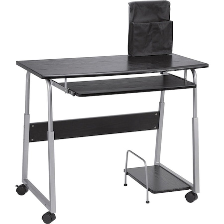 Lorell Lorell Laminate Mobile Computer Desk, Black/Silver 84847
