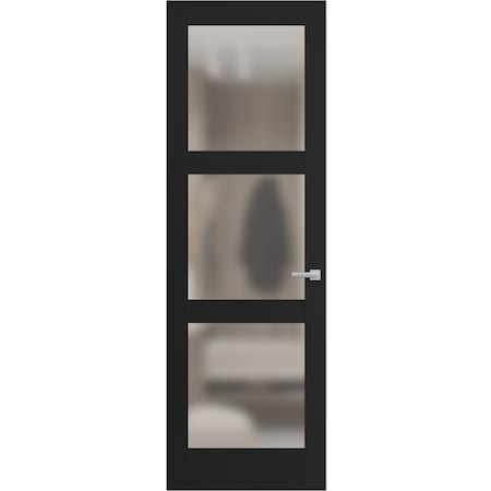Sartodoors Hidden Door, Lucia 2552 Matte Black Concealed Metal Frame 36 x 80 Left Inswing LUCIA2552MF-BLK-36x80-LH-I