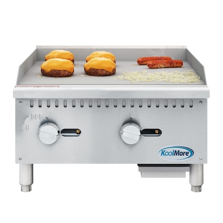 Koolmore 24 in. Natural Gas 2-Burner Griddle with 60,000 BTU in Stainless-Steel KM-GG2-24M KM-GG2-24M
