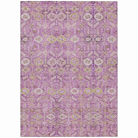 Homeroots 8' X 10' Lavender and Ivory Floral Washable Non Skid Indoor Outdoor Area Rug 564344