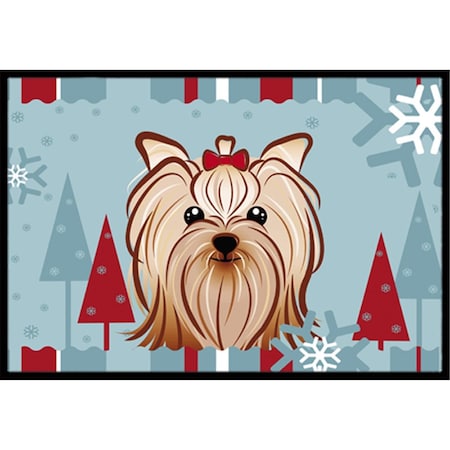 Carolines Treasures BB1700MAT Winter Holiday Yorkie Yorkishire Terrier Indoor & Outdoor Mat, 18 x 27 in. BB1700MAT