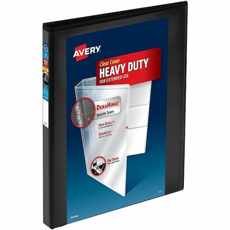 Avery reg HeavyDuty View Binders, 05 Slant Rings, 12 Black Binders, Black, 12PK AVE79766