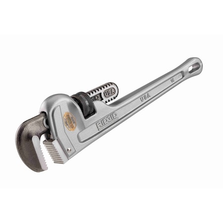 Ridgid 14" Aluminum Straight Pipe Wrench, Serrated, Tether Capable, 2" Jaw Capacity 31095