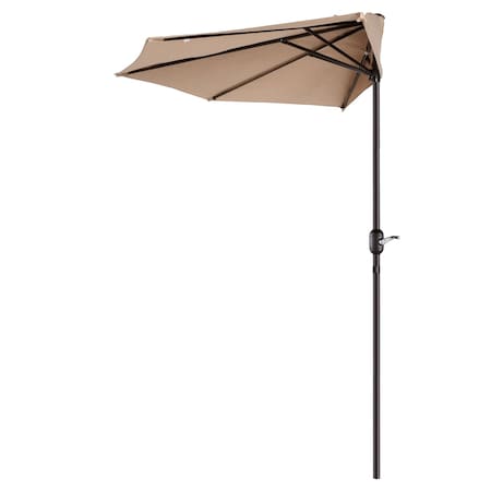 Villacera 9ft Half Umbrella, Beige 83-OUT5461