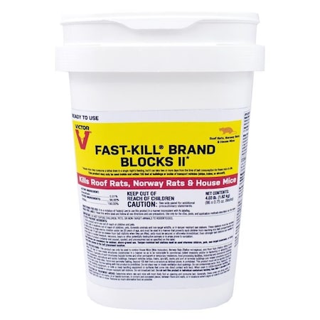 Victor Fast-Kill Brand Blocks II Toxic Rodenticide Bait Blocks For Mice and Rats 4 lb M904