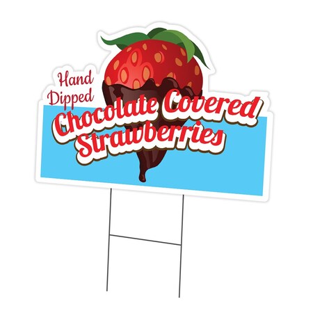 Signmission Chocolate Covered Strawberries Die Cut Yard & Stake outdoor plastic, 1824-Chocolate C-DC-1824-Chocolate Covered Strawberries19