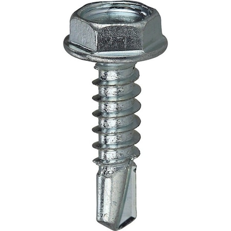 Dottie Self-Drilling Screw, #10-16 x 3/4 in, Zinc Plated Steel Flange Hex Head External Hex Drive, 100 PK TEKHW1034