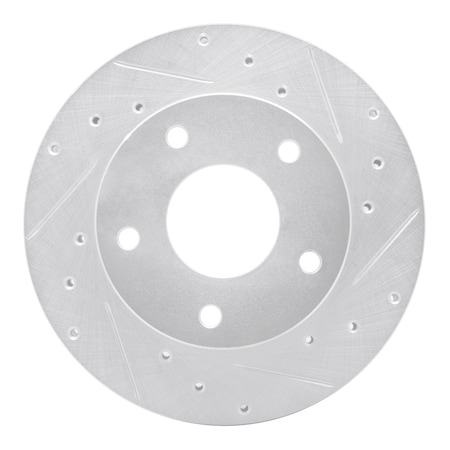 Dynamic Friction Co DFC Brake Rotor - Drilled and Slotted - Silver 631-47014R