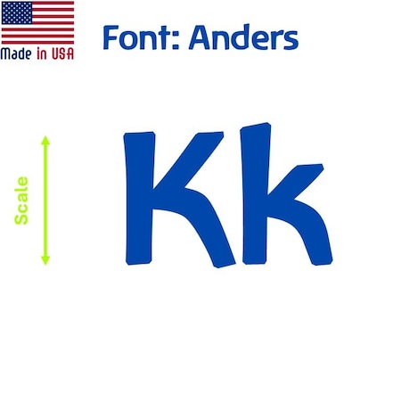 Aacc Self-Adhesive Vinyl Letter: k, Scale: 4 in. Color: Blue Font: Anders by AACC-Anders-lk-Blue-I4x1