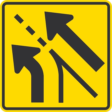 Lyle W4-3L, Left Added Lane Symbol, 36x36, Engineer Grade, Yellow G-16005-EG_36x36