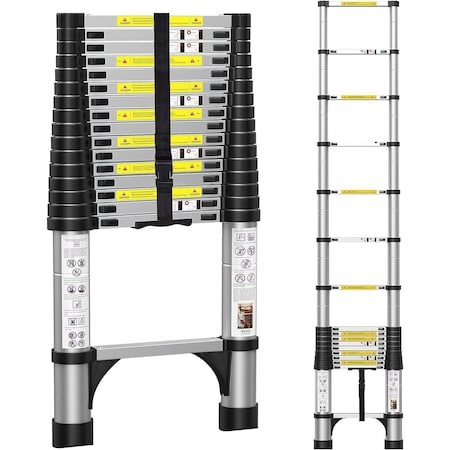 Edendirect 16.5ft. Telescoping Extension Ladder, Aluminum, Portable, Non-Slip, 330 lbs Capacity ED-STR5-S1-HR