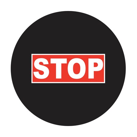 Brady Lens STOP Bar White Outline SizeM 177672