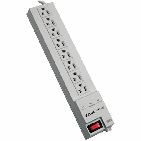 Tripp Lite Power Strip, Right Angled, 5-15R, 5-15P, 8 ft., Light Gray SK6-6