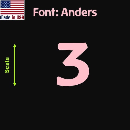 Aacc Self-Adhesive Vinyl Number: 3, Size: 15 in. Color: Pink Font: Anders, 12PK AACC-Anders-N3-Pink-I15x12