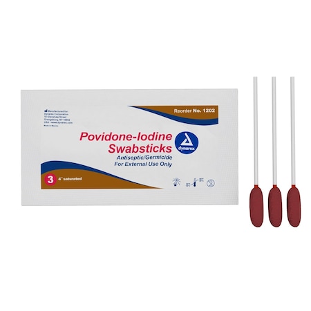 Dynarex Povidone Iodine Swabsticks, 750PK 1202