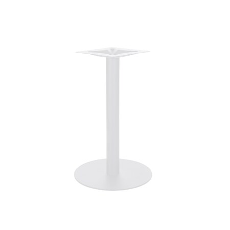 Bfm Seating Uptown - 18in Round Base - Dining Height - 3in Round Column - 11 7/8in Bolt-On Top Plate- White LP-18RWH