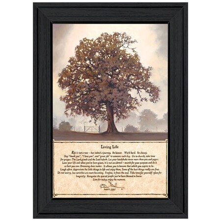 Homeroots Living Life 6 Black Framed Print Wall Art 406463