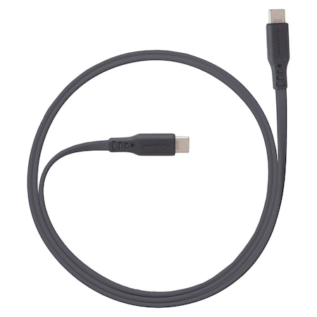 Ventev Flat Usb C To Usb C High Speed Tangle-free Cable 6ft - Gray FC6-GRYBX-266514