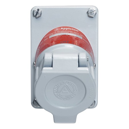 Appleton Electric Receptacle, 20A, 125VAC, Gray, Aluminum EFS1752023