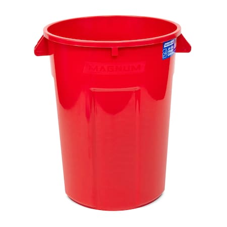 Magnum Tool 44 Gallon Trash Can, High-Vis Red, Construction Grade, Heavy Duty Plastic CMTC-C000-44R01