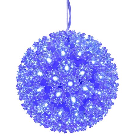 Vickerman 10 in. Starlight Sphere Christmas Ornament with 150 Blue Wide Angle LED Light, 6PK X121002