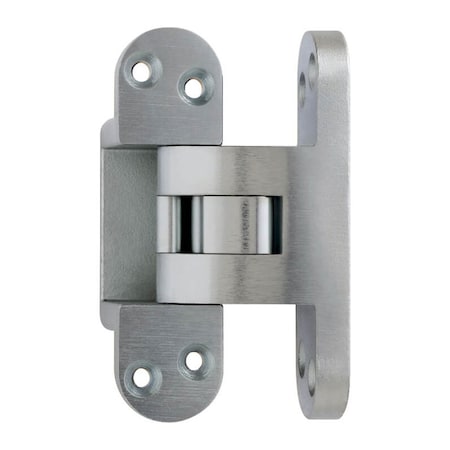Soss 4-5/8in x 1-1/4in Wide Throw Invisible Hinge Satin Chrome Finish 518US26D
