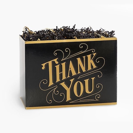 Nashville Wraps Black & Gold Thanks Basket Box, Large 10.25x6x7.5, 6PK BGTL